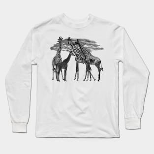 Giraffe - Family on Safari in Kenya / Africa Long Sleeve T-Shirt